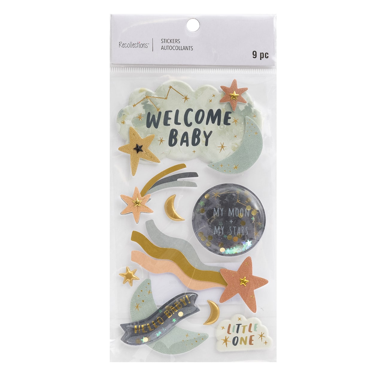 Moon &#x26; Stars Welcome Baby Stickers by Recollections&#x2122;